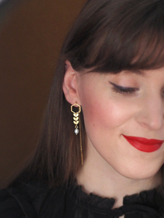 Andrea Atlas Signature Chain Earrings N°42 in Gold