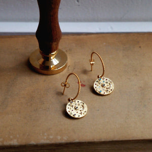 Sparkle Coin On Twisted Hoops