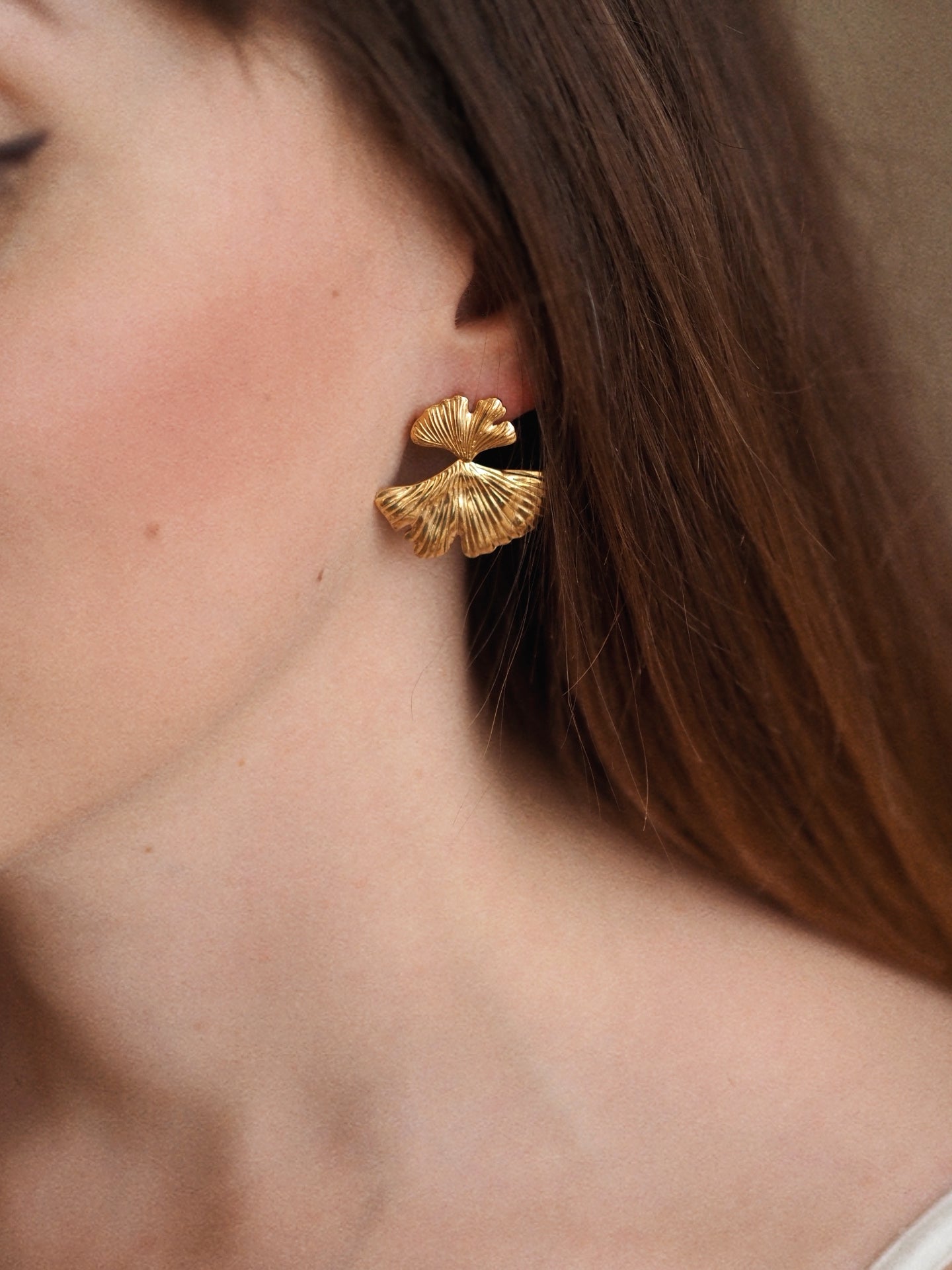 Renee Ginkgo Leaf Earrings