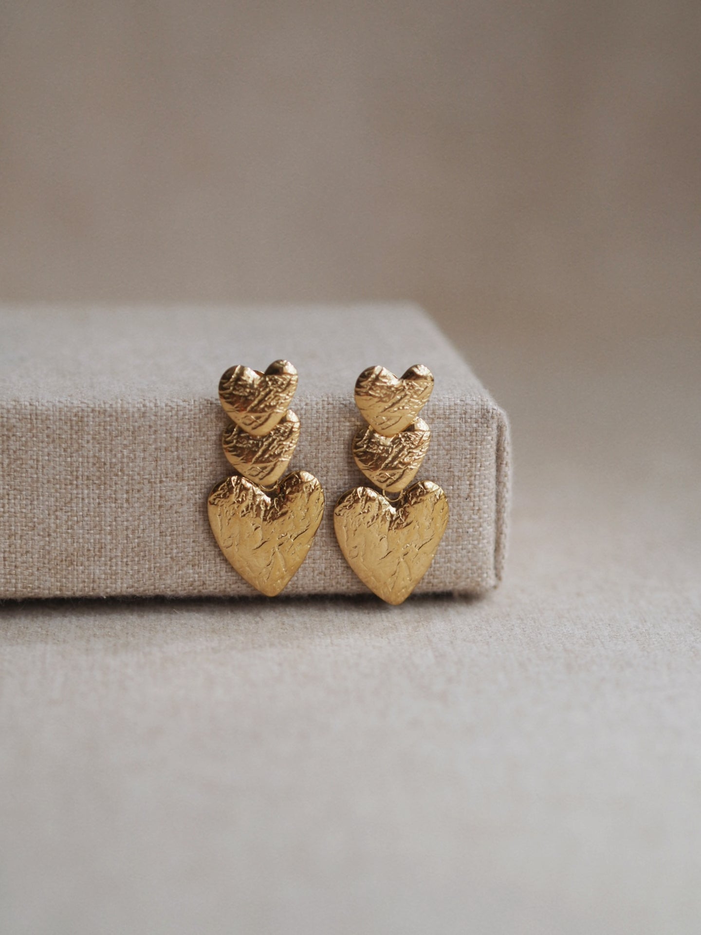 Ondine Triple Heart Earrings