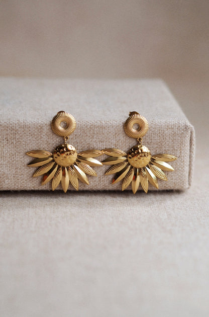 Olivia Half Sunflower Earrings