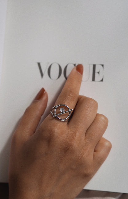 Evangeline Barred Circle Ring