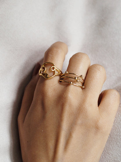 Elise Abstract Face Ring