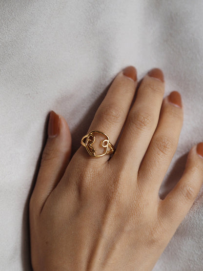 Elise Abstract Face Ring