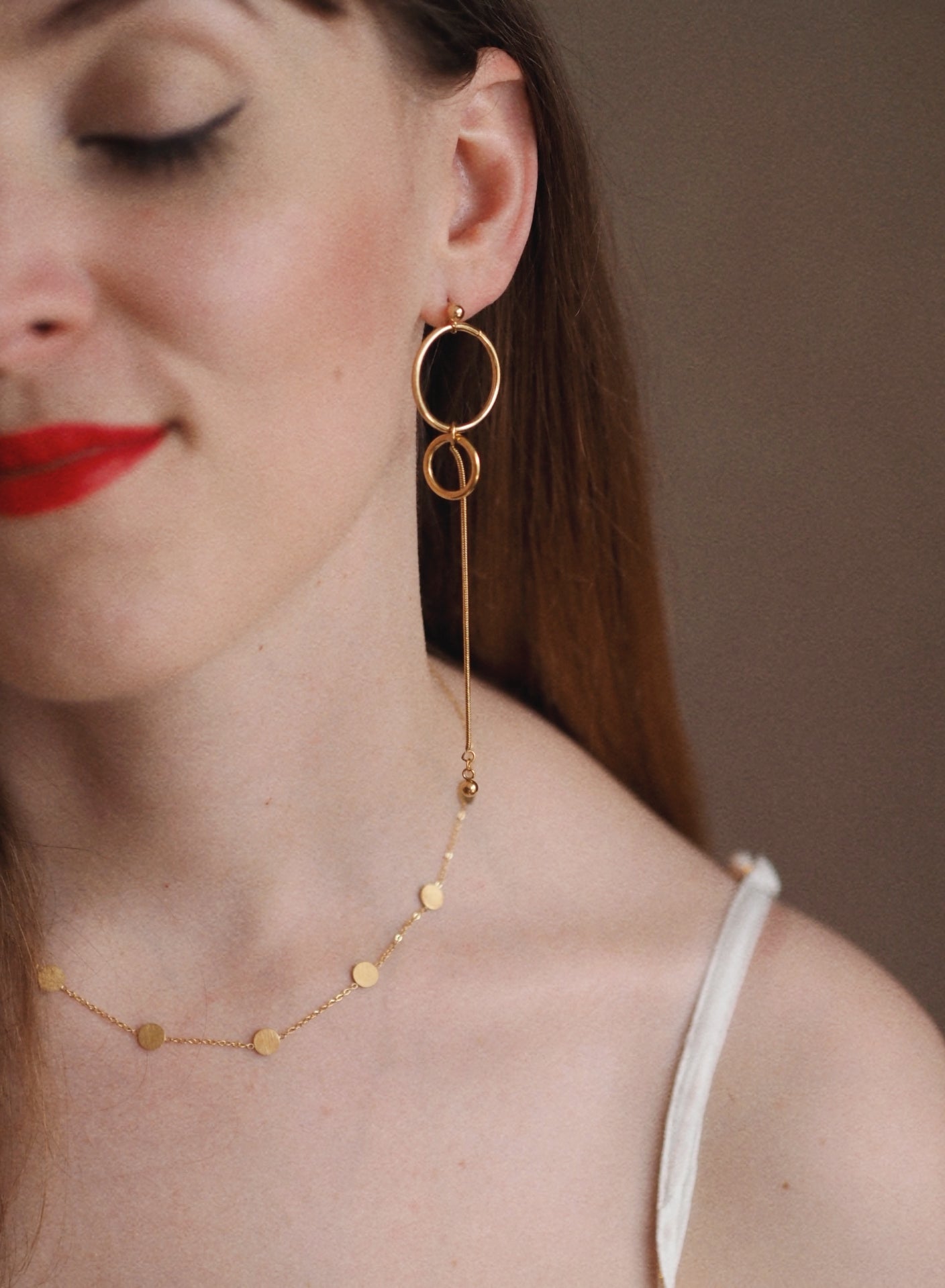 Penelope Asymmetrical Circle Earrings