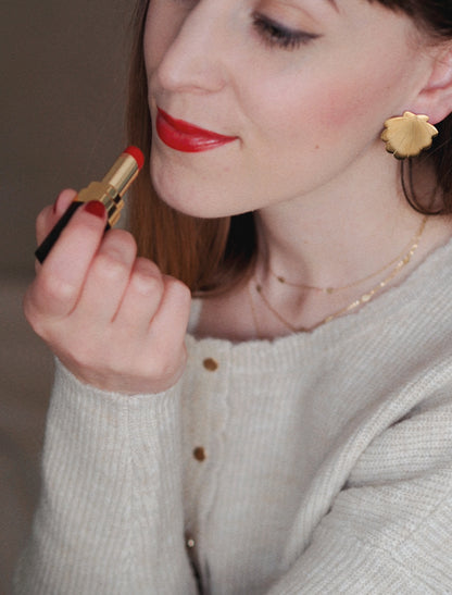 Large Shell Earrings In Gold