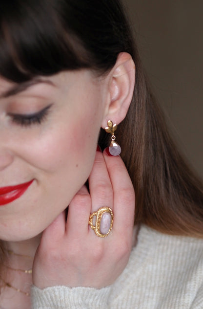 Ester Leaf Earrings in Blue