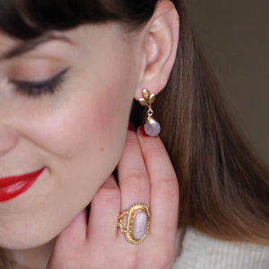 Ester Leaf Earrings in Blue