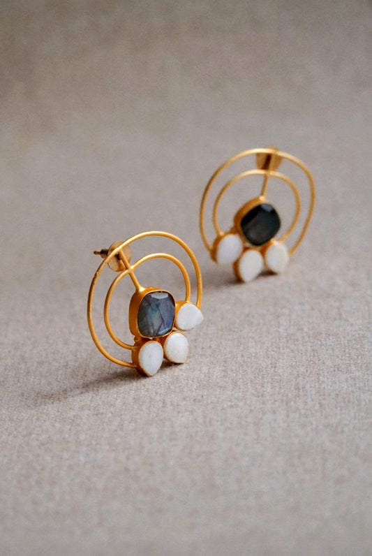 Unique Spanish Earrings with Labradorite