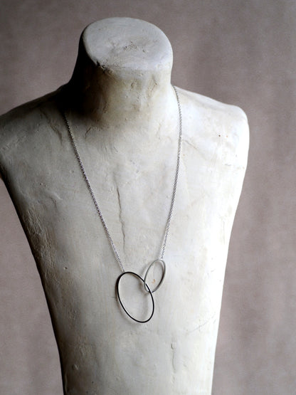 Lisbeth Silver Double Oval Necklace