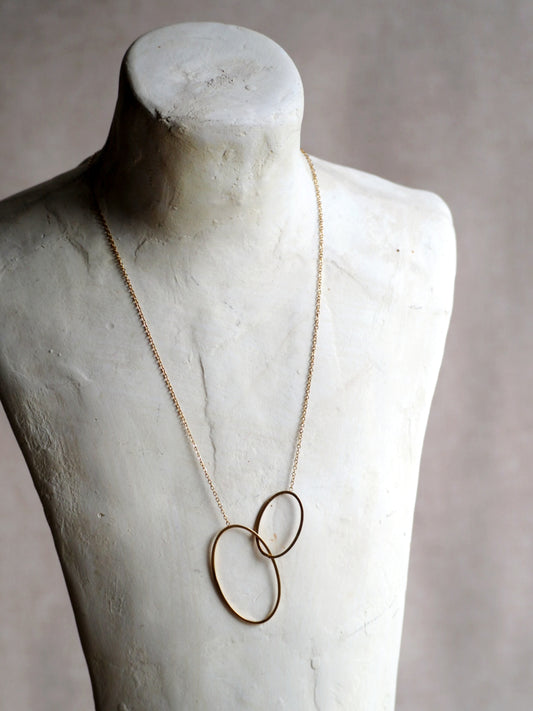 Lucille Gold Double Oval Necklace