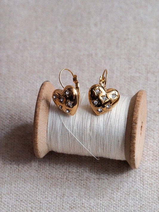 Antique Style Heart Earrings