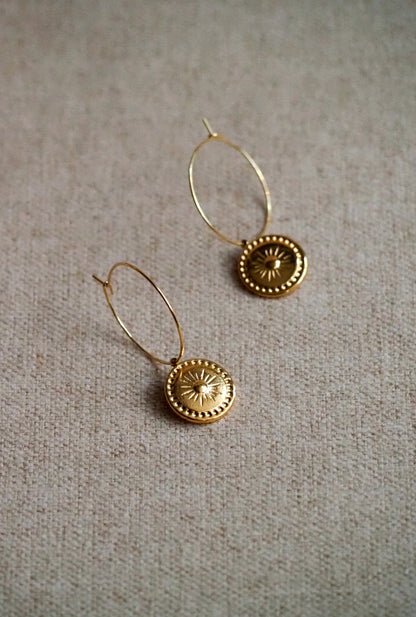 Andrea Atlas Coin Hoops