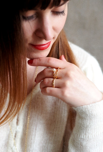 Adjustable Heart Ring in Gold