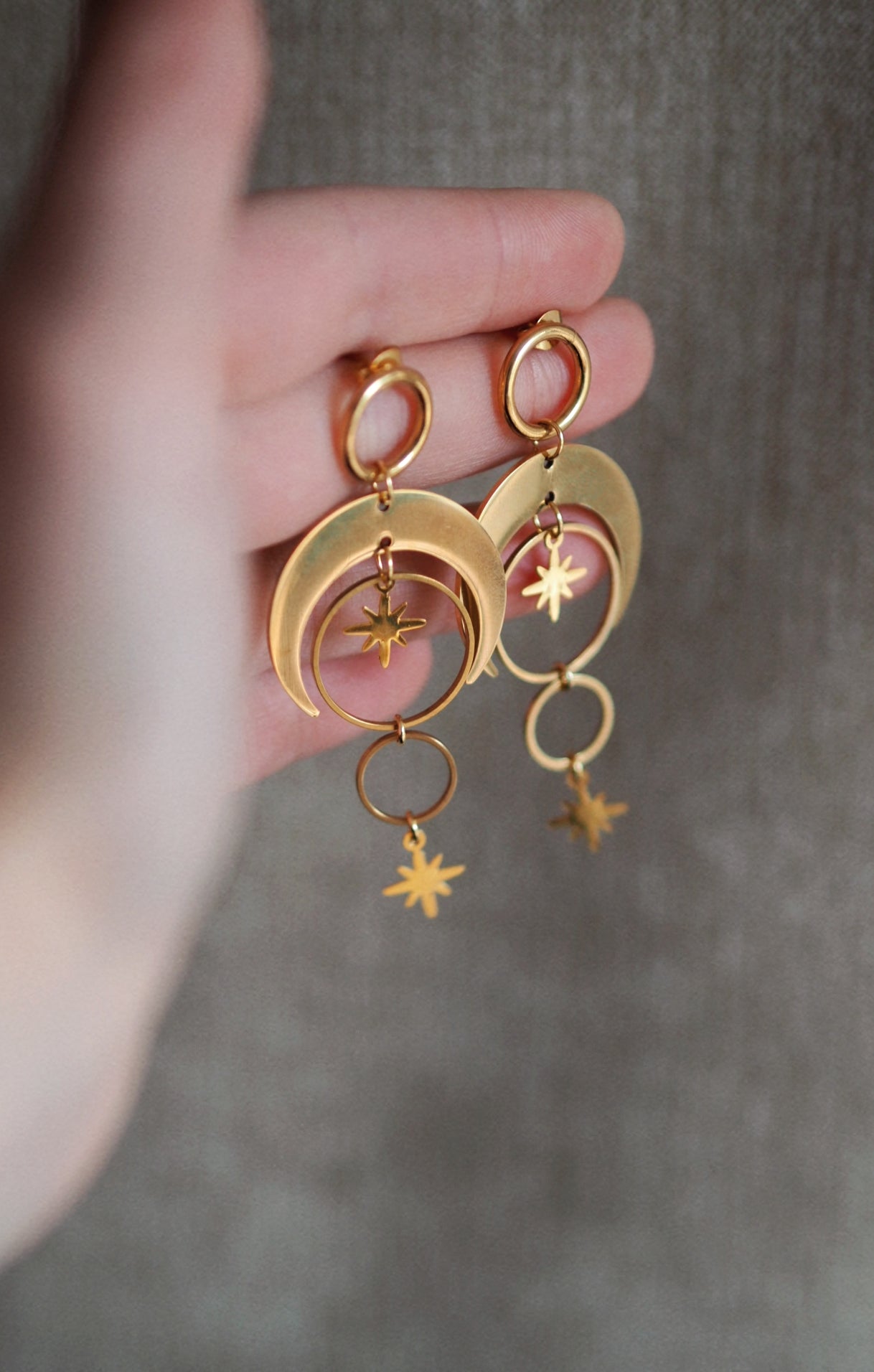 Andrea Atlas Moon and Star Earrings