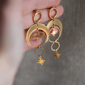 Andrea Atlas Moon and Star Earrings