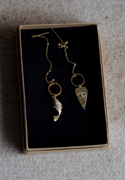 Andrea Atlas Rhinestone Fish Earrings