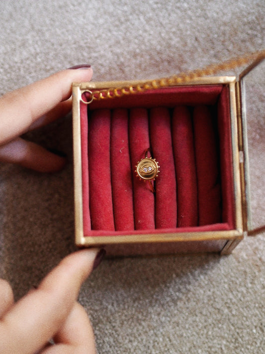 Sun With Rhinestones Ring