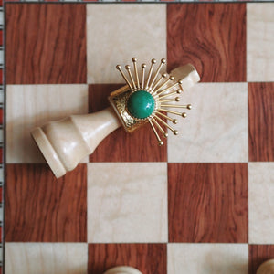 Crown Green Stone Ring