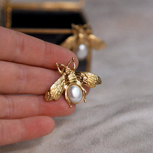 Vintage Style Large Bee Earrings