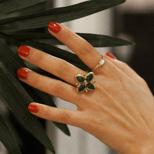Large Green Gemstone Ring