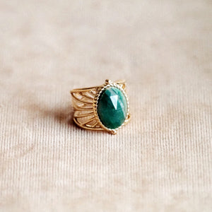 Unique Green Gemstone Ring