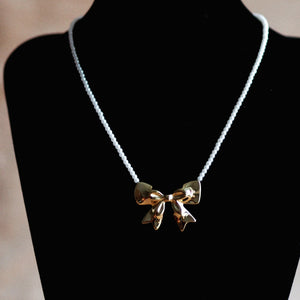 Pearl Bow Necklace
