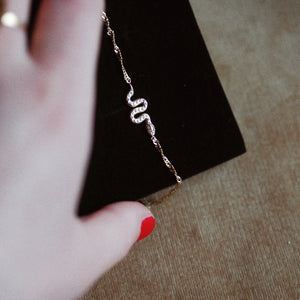 Delicate Snake Bracelet in Silver Colour