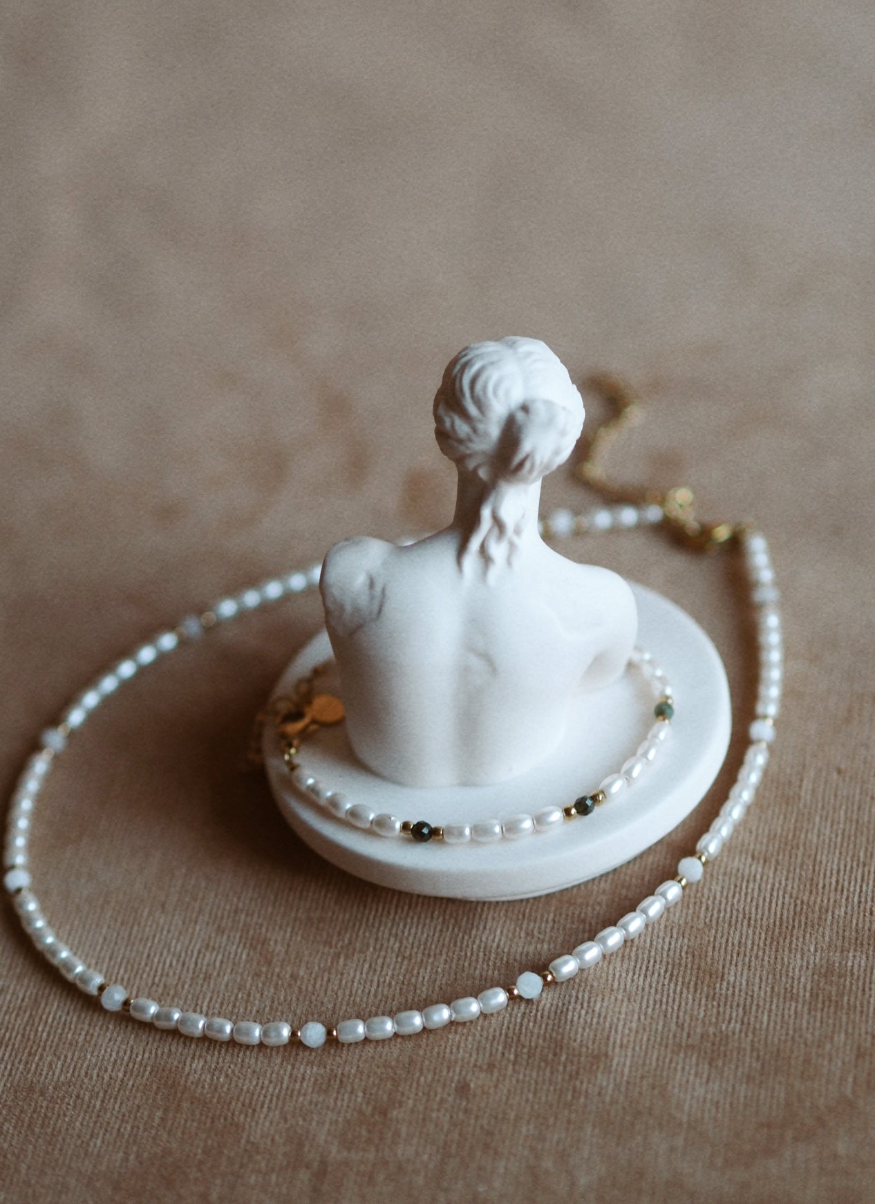 Pearl and White Gemstone Necklace