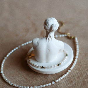 Pearl and White Gemstone Necklace