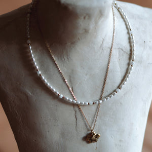 Pearl and White Gemstone Necklace
