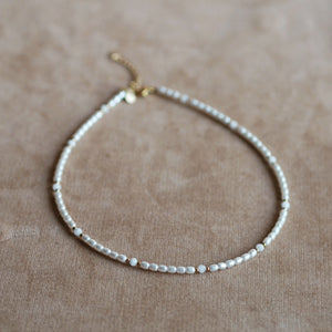 Pearl and White Gemstone Necklace