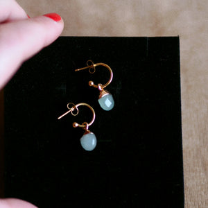 Atlas Green Gemstone Half Hoops