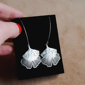Andrea Atlas Leaf Earrings in Silver