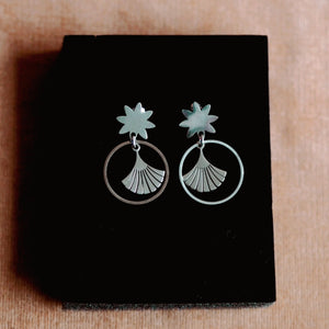Andrea Atlas Fan Earrings in Silver