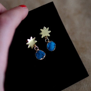 Atlas Blue Druzy Stone Earrings