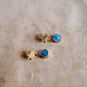 Atlas Blue Druzy Stone Earrings