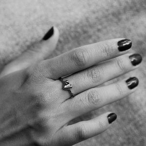 Heart On The Branch Ring in silver