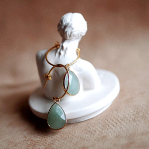 Andrea Atlas Gemstone Hoop Earrings