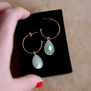 Andrea Atlas Gemstone Hoop Earrings