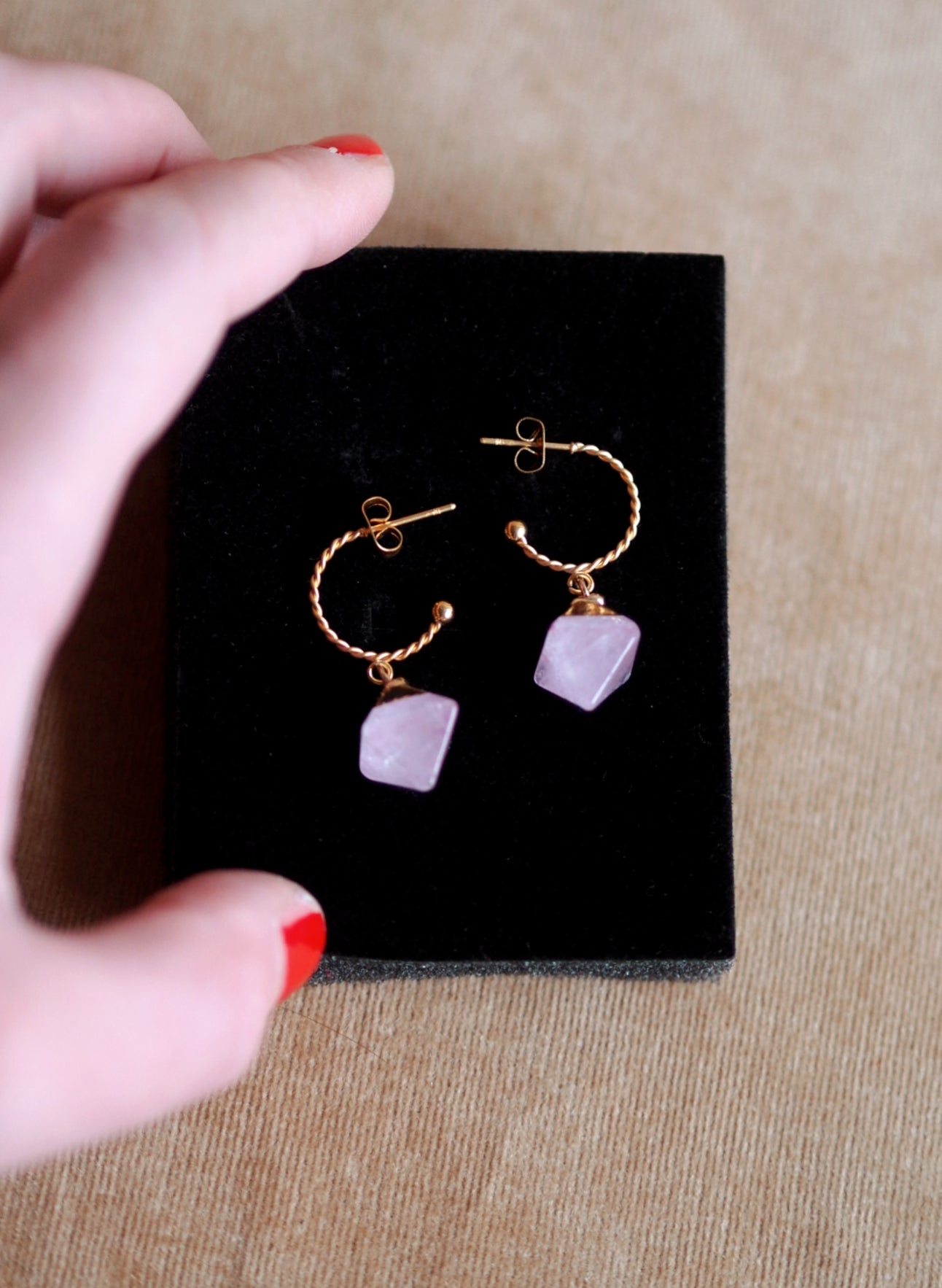 Andrea Atlas Gemstone Hoop Earrings
