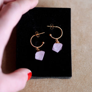 Andrea Atlas Gemstone Hoop Earrings