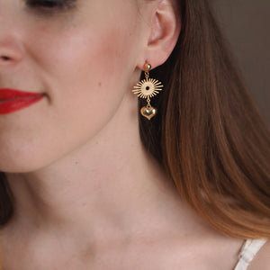 Atlas Sun & Heart Earrings