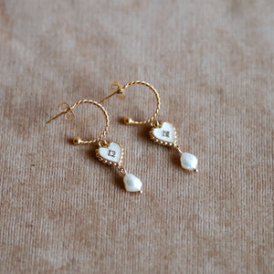 Cherished Moments Mother of Pearl Hoops