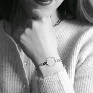 Atlas Adjustable Bracelet With Leaves / Silver