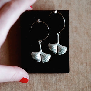 Ginkgo Hoop Earrings