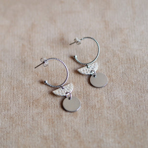 Atlas Coin Earrings In Silver