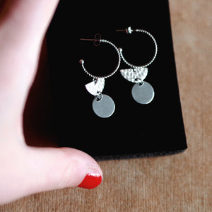Atlas Coin Earrings In Silver