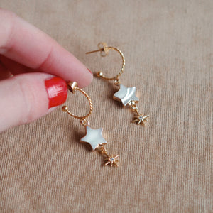 Andrea Atlas Mother of Pearl Star Earrings
