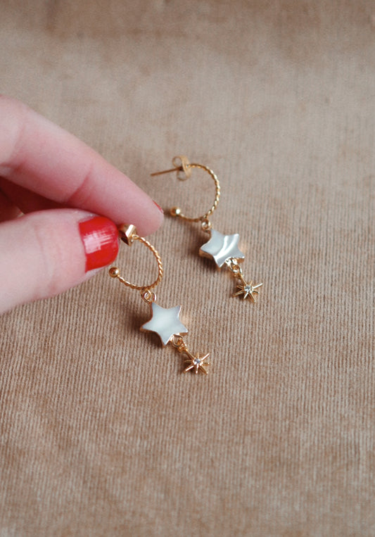 Andrea Atlas Mother of Pearl Star Earrings